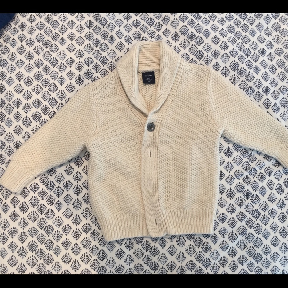 Ivory Button Down Grandpa Sweater (6-12mo)